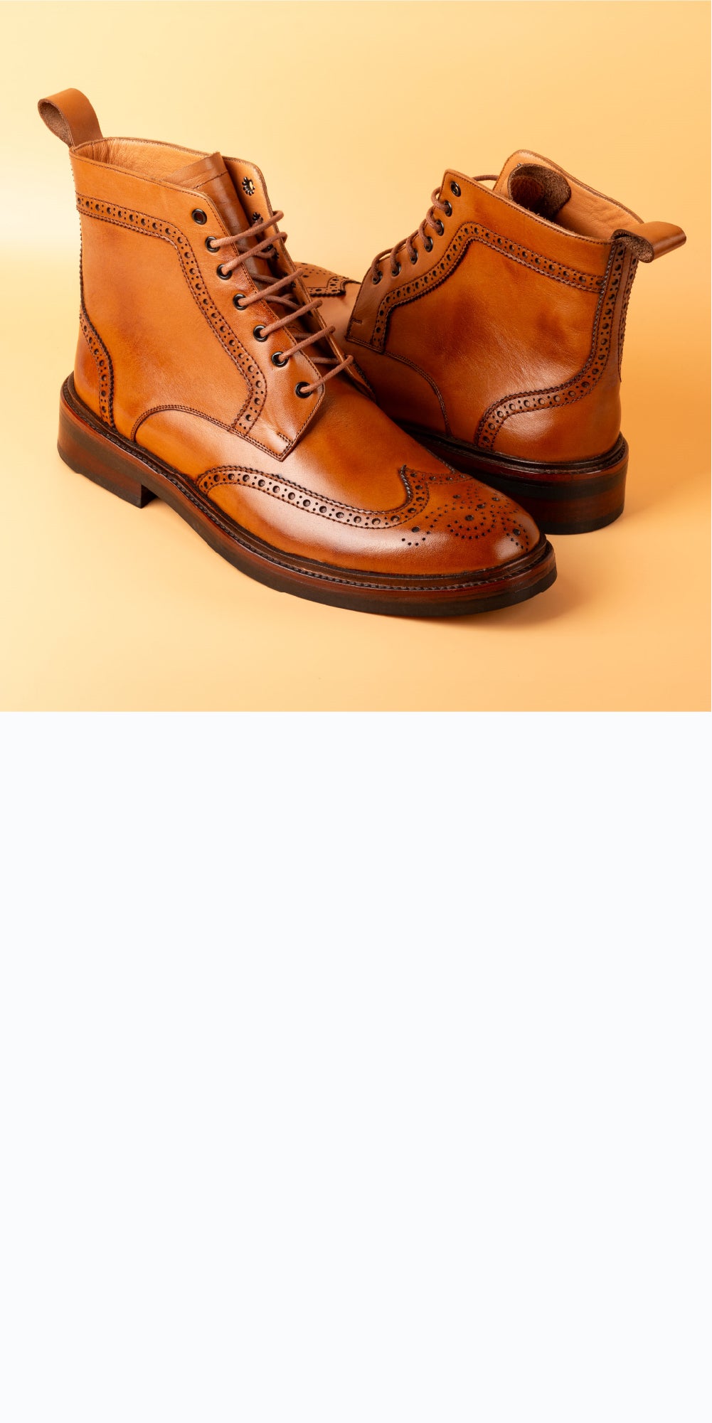 Wingtip Brogue Lace Up Boots