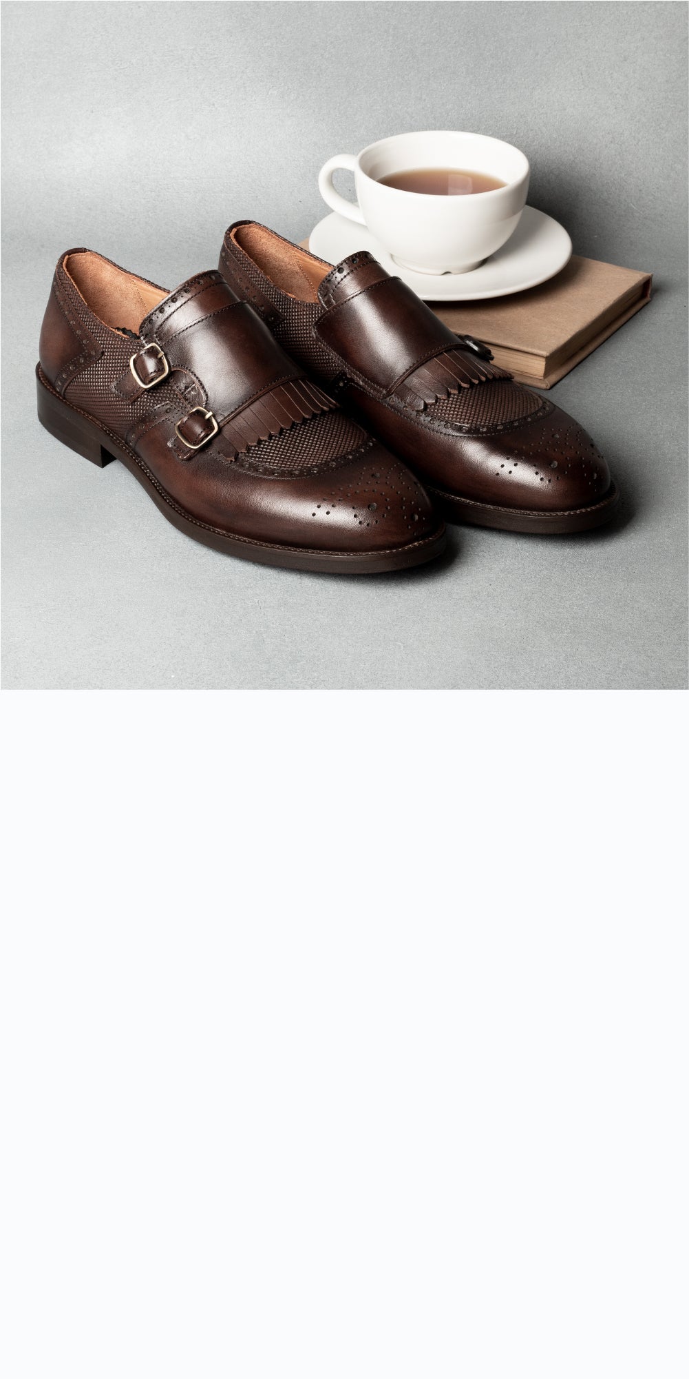 U Wingtip Double Monk Straps