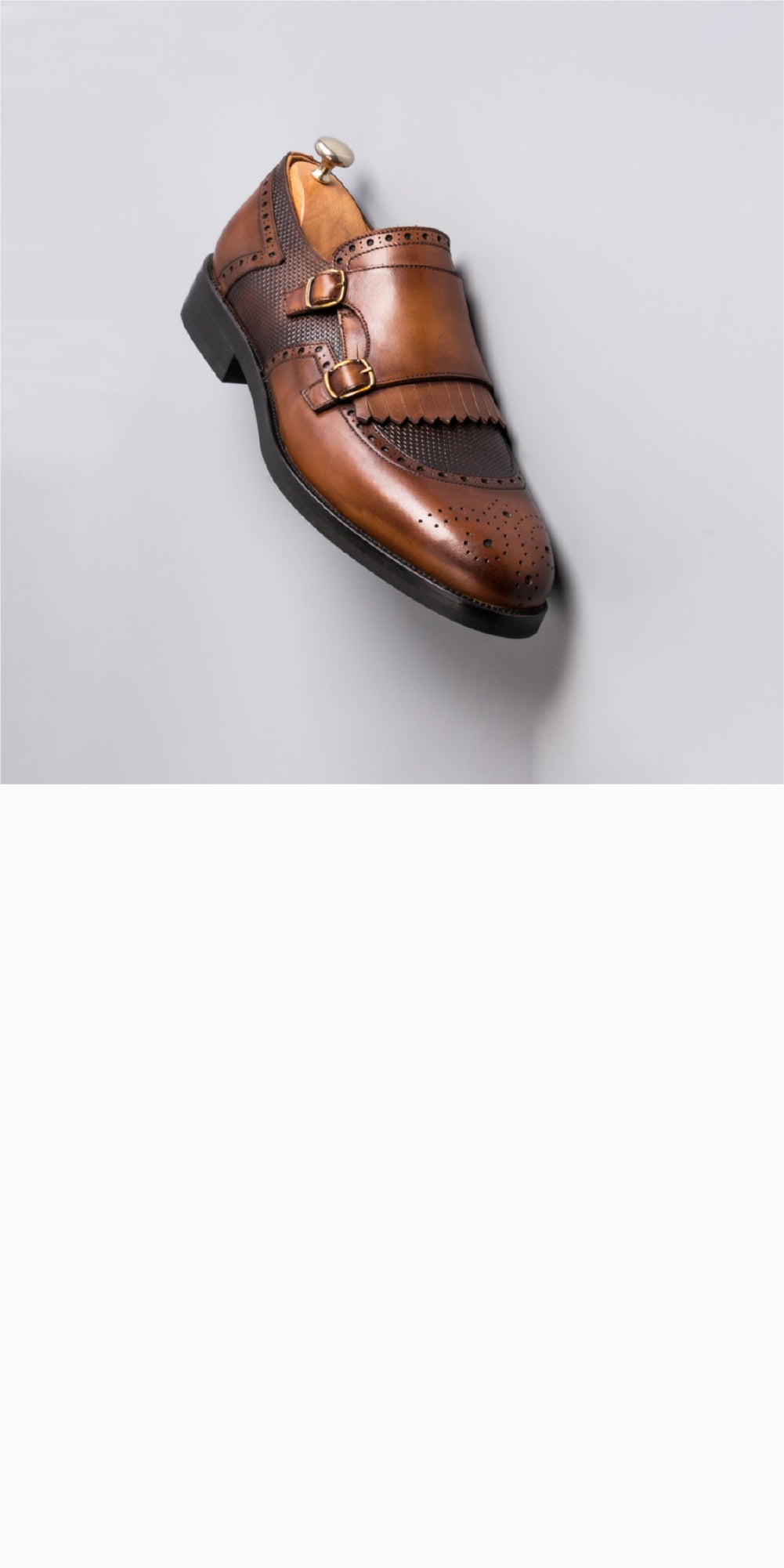 U Wingtip Double Monk Straps